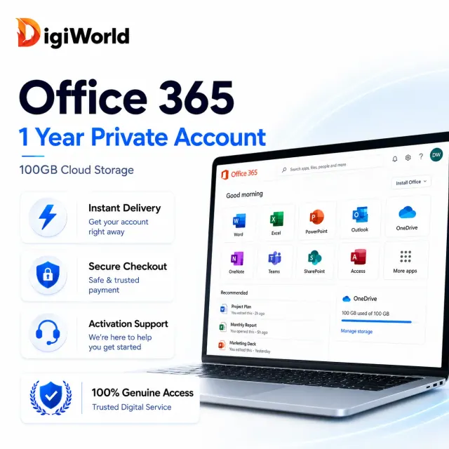 Office 365 Lifetime Genuine Pro Plus Account | 1 Year Genuine Subscription | 5 Devices (PC/Mac/Mobile) | Instant Email Delivery
