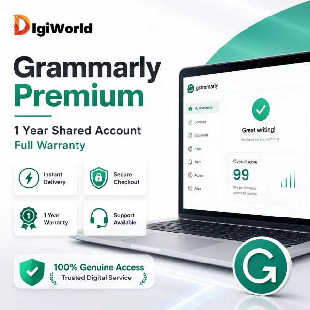 Grammarly Premium 1-Year Account | Shared Access | Full Warranty | Instant Email Delivery