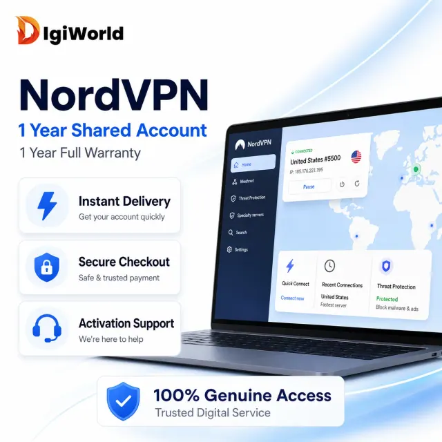 NordVPN Plus Subscription | 1-Year Secure Account | Global Access | Instant Email Delivery