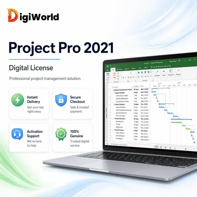 Microsoft project Pro Plus 2021 Genuine License Key | Lifetime Activation for 1 PC | Instant Email Delivery